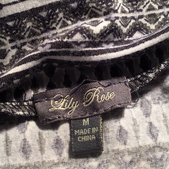 Lily Rose maxi skirt black gray geo pattern M - Picture 4 of 4